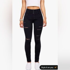 Amazon Black Distressed Skinny Jeans